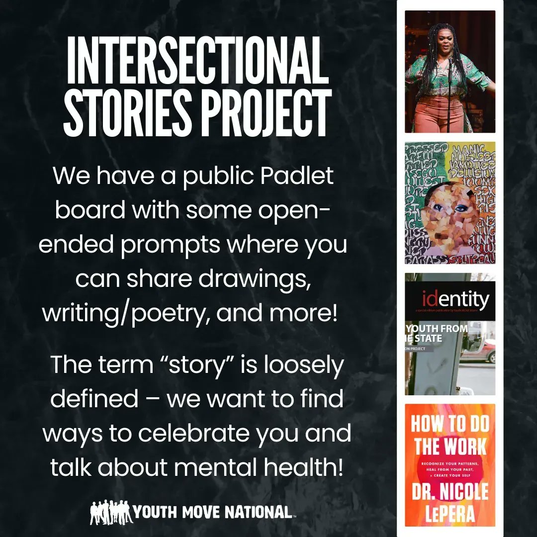 YouthMOVE's tweet photo. Today is Children's Mental Health Awareness Day! Today we want to share our Nationwide Project: Intersectional Stories. #PiecesOfMe #CMHA2022 #MoveItForward
Submit Your Story Here: https://t.co/QiRSVfhxFD
Learn More About YMN's 'MOVE It Forward' Campaign: https://t.co/guP0vxyQWB https://t.co/53ByBJGAHC
