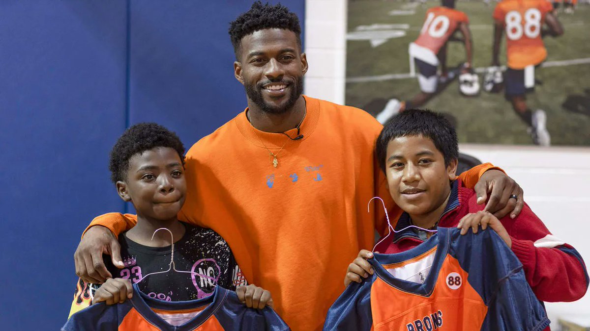 "The first thing that I knew about Demaryius, [and] it didn't take long, is that he had the biggest heart in the world."

<a href="/ESanders_10/">Emmanuel Sanders</a> returns to <a href="/Broncos/">Denver Broncos</a> <a href="/BGCMetroDenver/">Boys & Girls Clubs of Metro Denver</a> Club to extend Demaryius Thomas' legacy » bit.ly/3MU7rEN