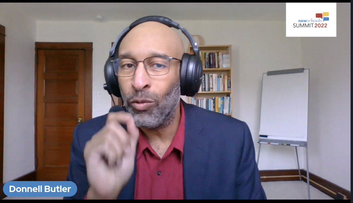 Donnell Butler sharing how we can rethink the high school to postsecondary pathways. #nsvfsummit <a href="/nsvf/">NewSchools</a>