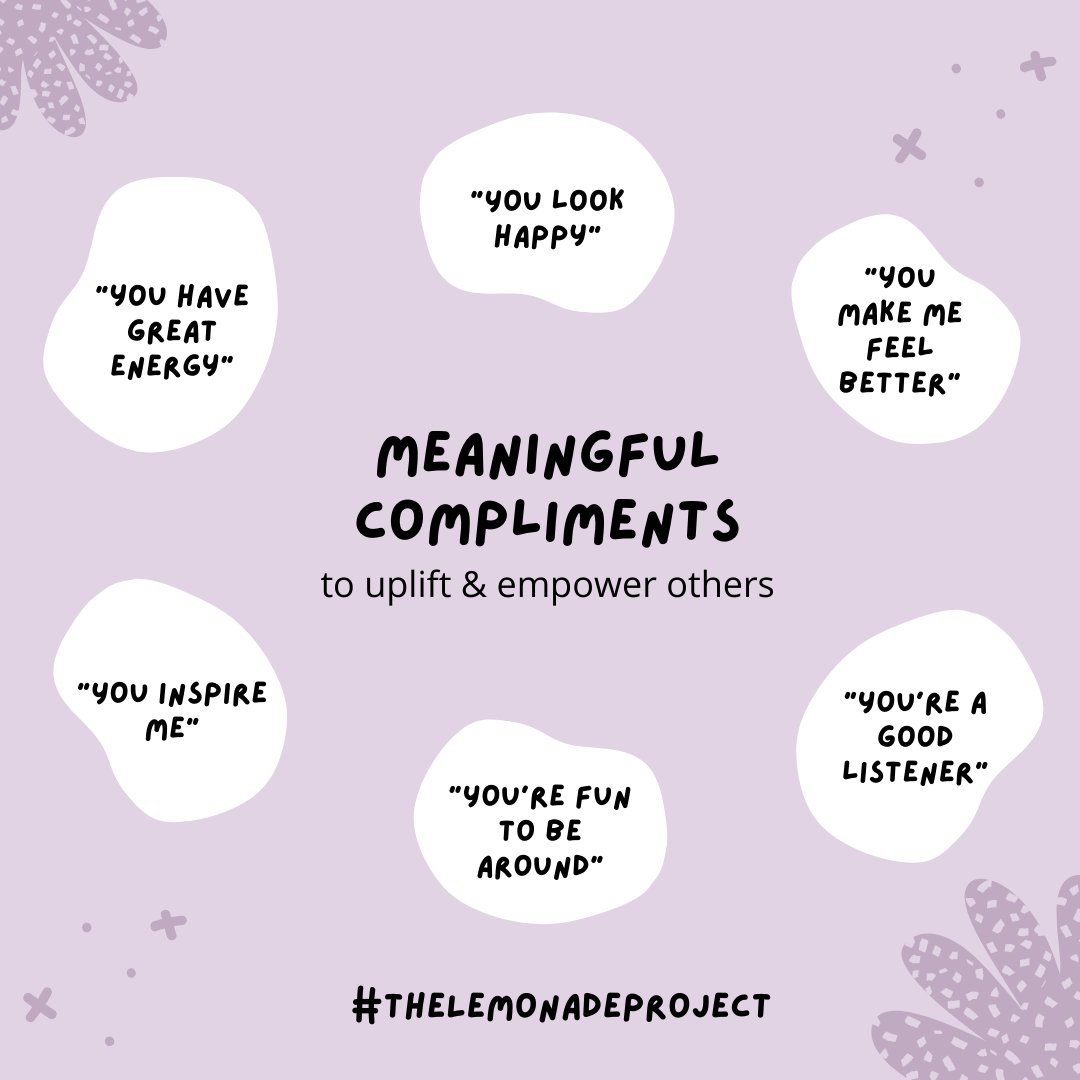 SqueezeStigma's tweet photo. We all have so much more to offer the world than how we look. Letting someone know you’re thinking of them can be a big compliment in itself! Try practicing giving more than just appearance-based compliments. https://t.co/NrzTbRF5V9