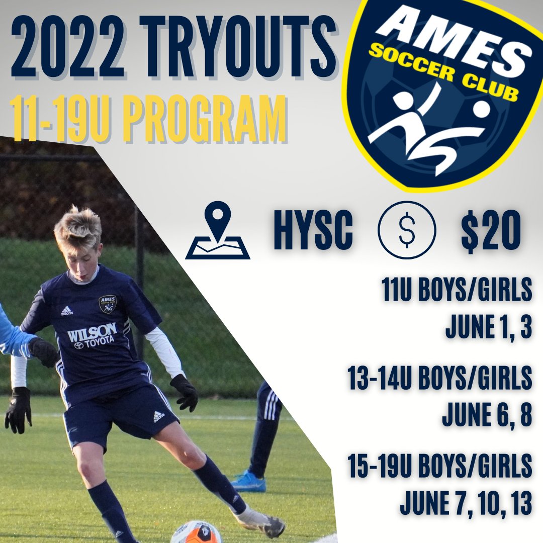 amessoccer's tweet photo. 🚨 Tryout Registration is OPEN! 🚨

For more information visit our website:

https://t.co/KiULSeHR2K

#amessoccerclub https://t.co/mLmamesCtn