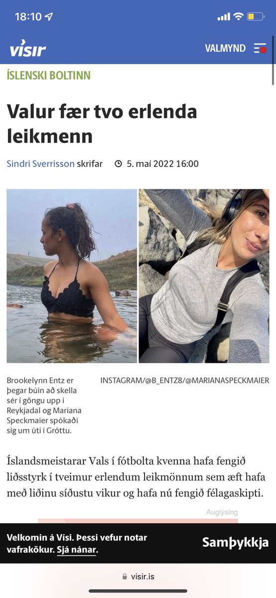 Þetta eru atvinnukonur í sinni íþrótt. Er Í ALVÖRU ekki hægt að gera betur og setja myndir af þeim á knattspyrnuvelli/í treyju í stað þess að velja myndir þar sem sést meira í brjóstin á þeim en andlitin ? 🤯🥴🤢 <a href="/visir_is/">Vísir</a> <a href="/VisirSport/">Sportið á Vísi</a>