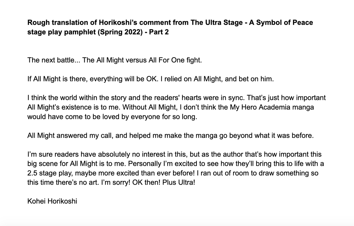 The extra explaining Aoyama's reveal was supposed to happen in volumes 9-10 but he changed it.
For context, I add the comment Horikoshi wrote for the stage play pamphlet where he reveals why he had to cut things in the Forest Training Camp. (Translation by @/shibuyasmash)