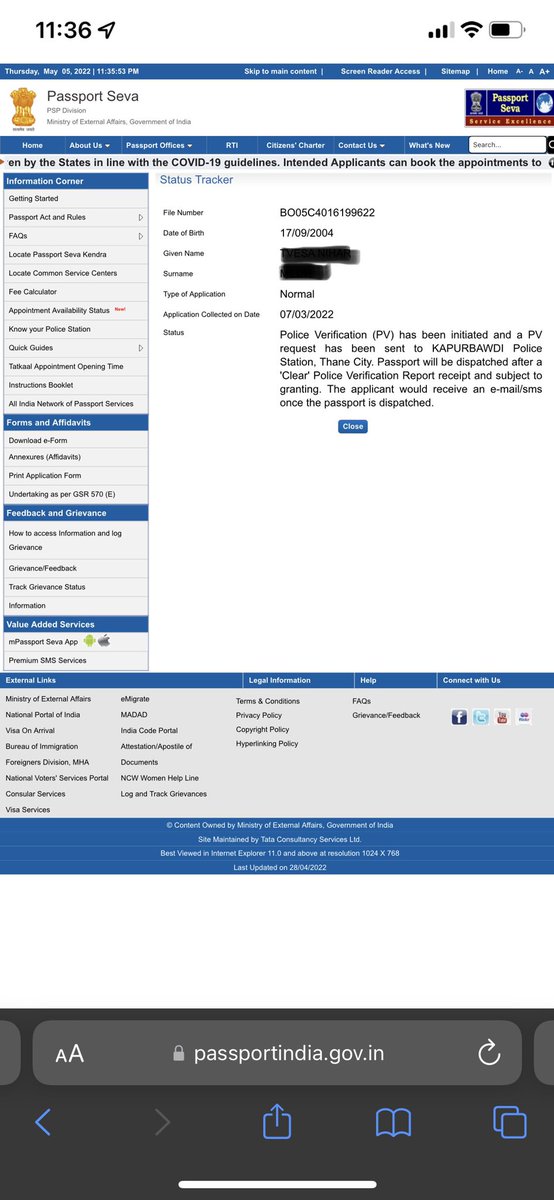niharmedh's tweet photo. @rpomumbai @ThaneCityPolice  How much time does it take in today’s India to renew the passport, a national ID that we flash with pride?
Passport renewal application of a child of 17, pending since 3rd March 22, 62 days and counting, waiting for police verification since 13 days. https://t.co/SUqyGd7Dr5