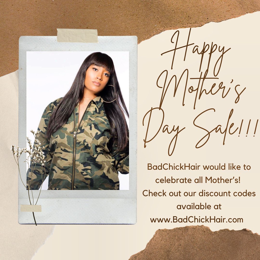 We truly appreciate all mother’s at BadChickHair!! 👏🏽💕🎉
Enjoy our current sale at BadChickHair.com! 
————————————————
#BadChickHair #mothersday #mothersdaysale #bundles #closures #frontals #hairtips #love #virginhair #virginhairvendor #sale #sellhair #dropshiphair