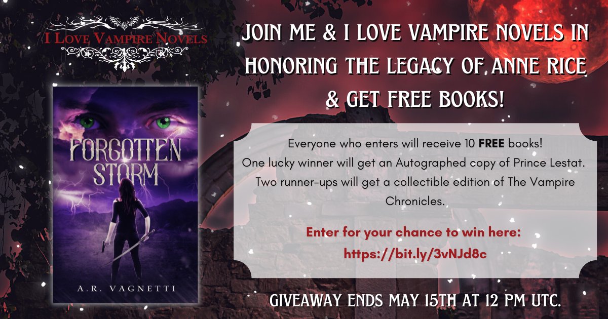 Wow! So honored to be a part of this Anne Rice Tribute!❤️

promos.ilovevampirenovels.com/giveaways/may-…

#PNRLegend #Contest #AnneRiceTribute #FreeBooks