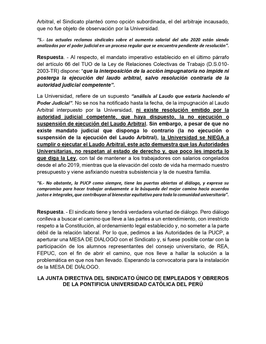 Sindicato PUCP tweet media