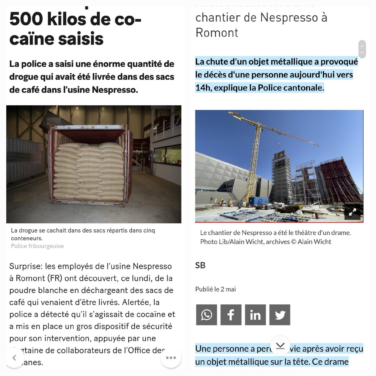 PoyaNews's tweet photo. ROMONT quel est le lien 🤣🤣? Le même jour?#Romont #nespresso #drogue #suisse #fribourg #switzerland #policefr #Nestlé https://t.co/lDtiSmqAP2