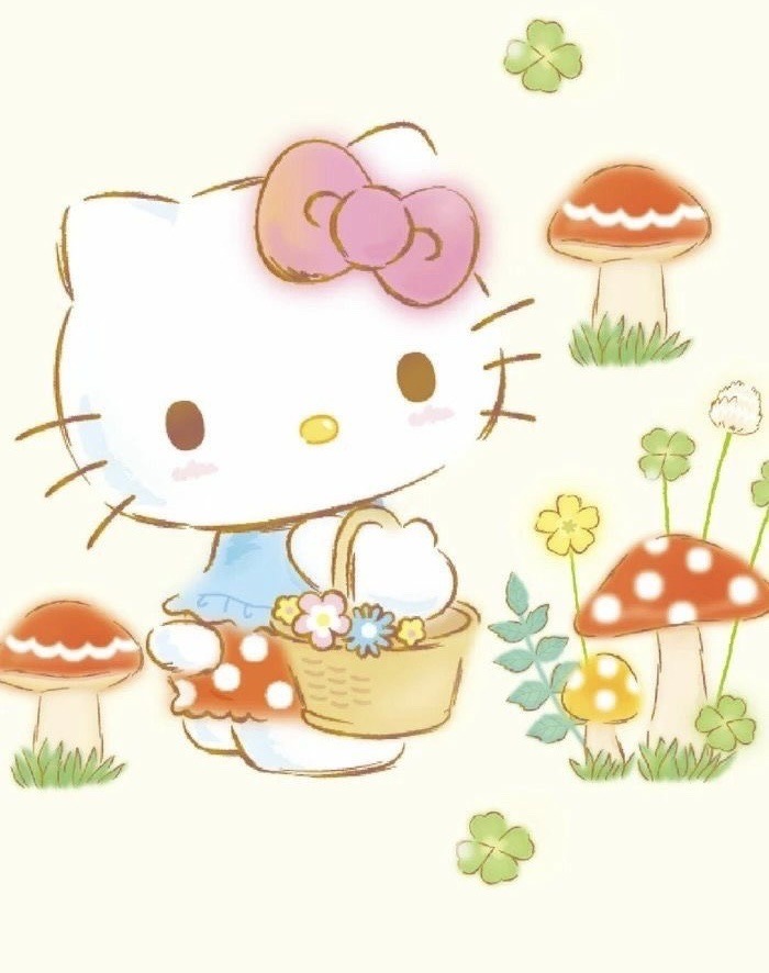 pinkiepocket's tweet photo. hello kitty mushroom https://t.co/jKcwTFlJLW