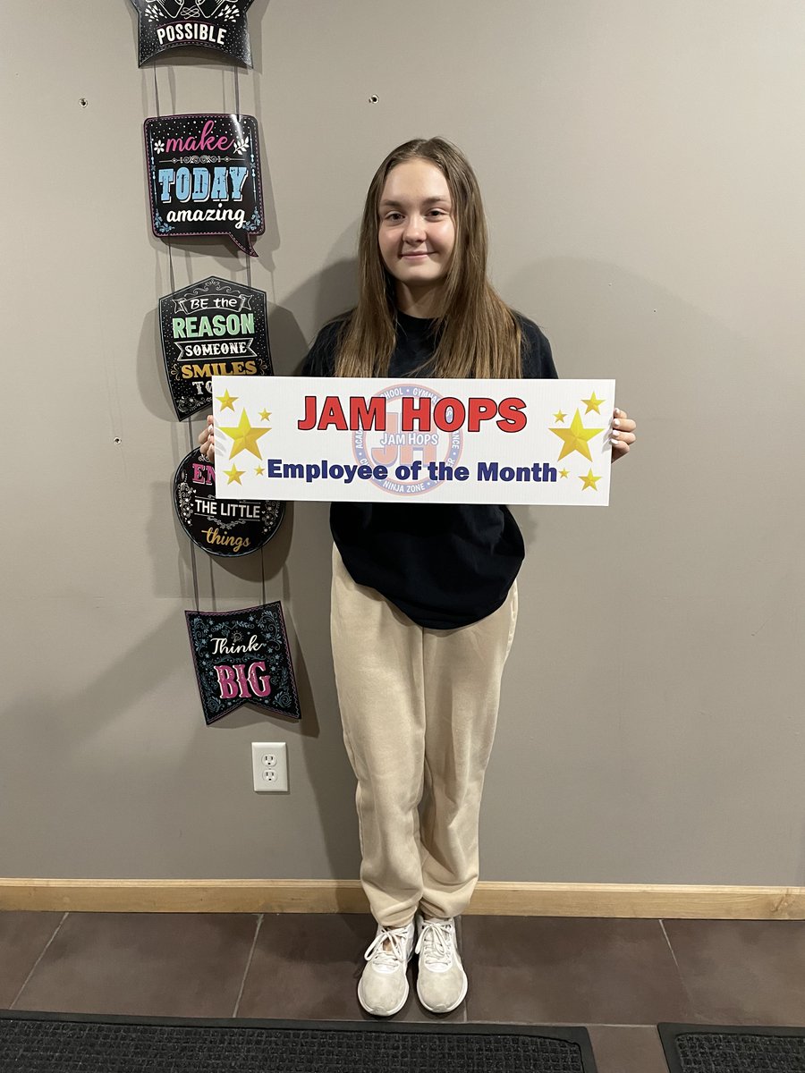 jamhopskids's tweet photo. A big THANK YOU to our May #EmployeeoftheMonth, Vivian!🙌 Vivian was chosen as employee of the month because she has been subbing, training and coaching a lot. She is an excellent coach and great with the kids in her classes! Congratulations Vivian! ⭐🦸‍♀️

#Jamily #LifeChampion https://t.co/VDqQy1eb2F
