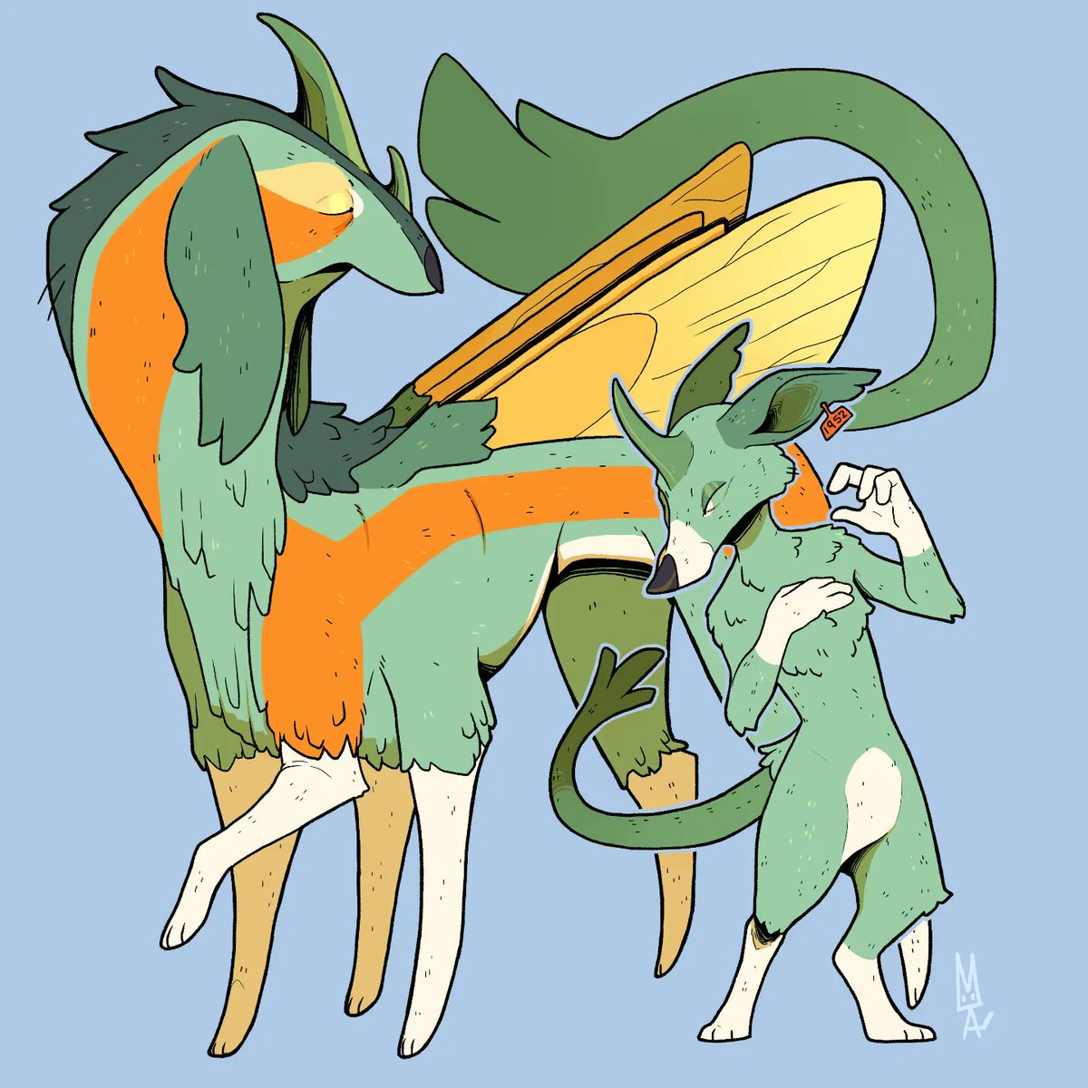 MapleApocalypse's tweet photo. My part of the art trade with @/auguste.artem on Instagram! 
I got kinda carried away and did two forms instead of one lol. But it was just so hard to chose! They are all so beautiful 😭💖
#furry #digitalart #Furryartist https://t.co/rcjyWTLZGJ