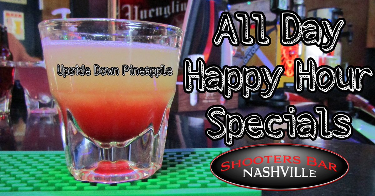 Say hello to all day happy hour! Come check out some of our delicious cocktails…
shootersbarnashville.com