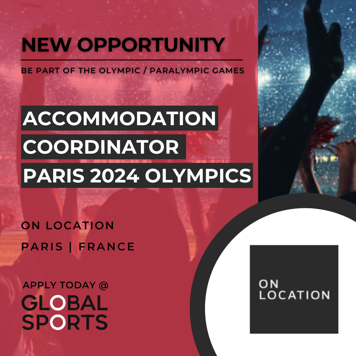 GoGlobal's tweet photo. Do you have experience in the events, travel, or hospitality industry?

If so and you're looking for a new and exciting challenge, find out more about the latest opportunity with On Location. ➡️ https://t.co/QzcpZAkwEB

#jobsinsport #onlocation #olympics #paralympics #workinsport https://t.co/2Yoz1Itptr