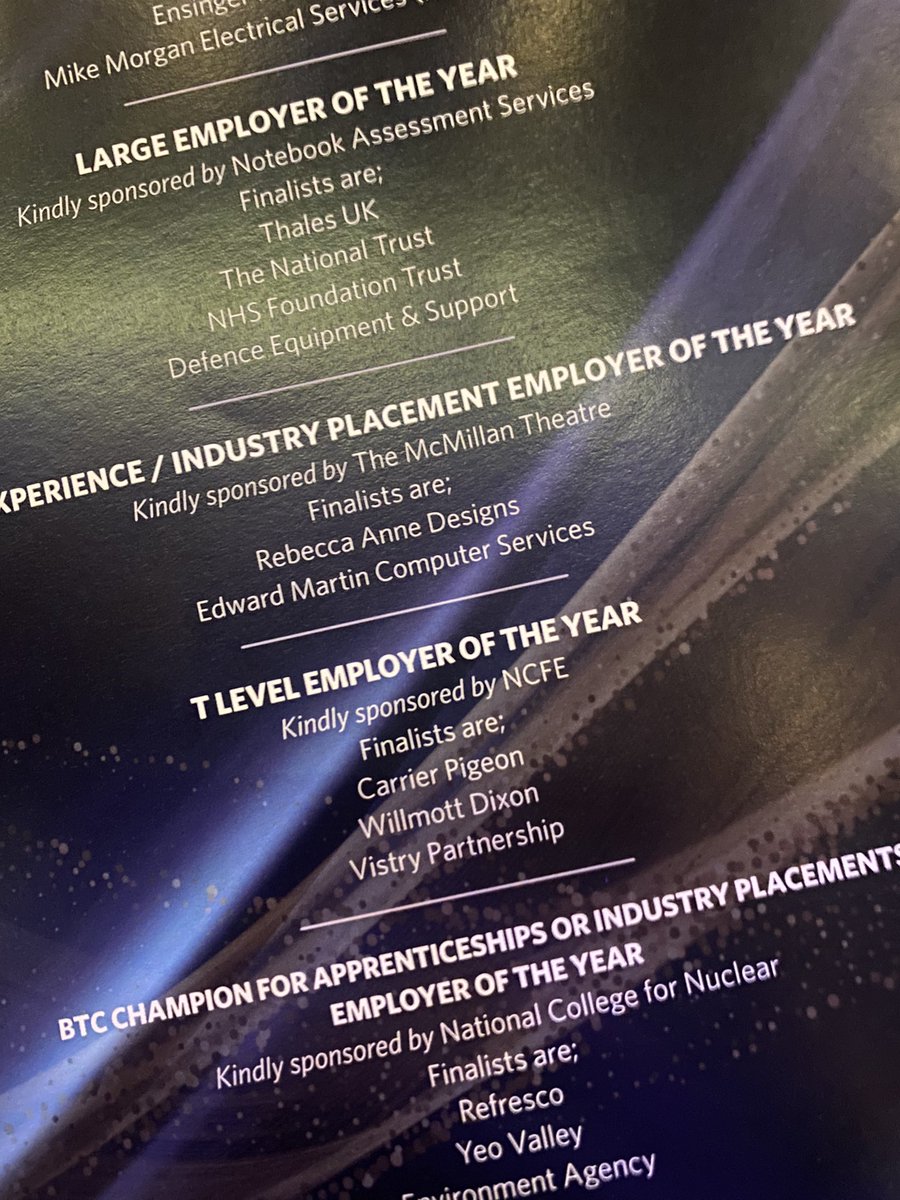 JHarrisVistry's tweet photo. Excited to be joining @BTC_Coll apprenticeship awards this evening where we are nominated for T-Level employer of the year 🤞🏽 https://t.co/LSMzNTnzfz