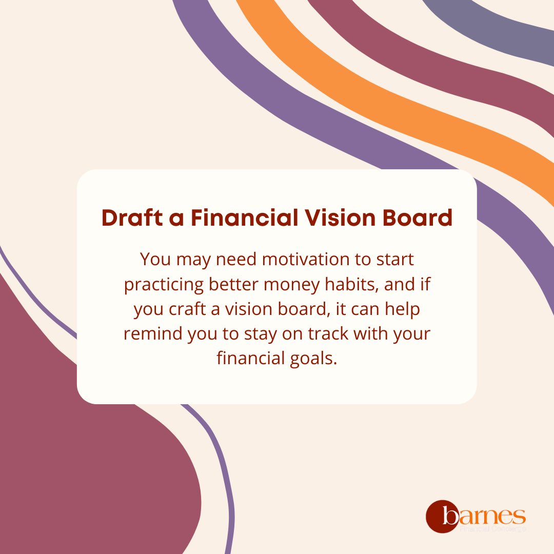 BarnesFinancial's tweet photo. Vision boards and money boards are key factors that can help motivate you to stay on track! It’s nice to have a visual aid that reminds me of your goals and accomplishments. What helps you stay on track? 

#taxes #taxpreparer #taxseason #taxtips #savingtips #savingsgoals https://t.co/8LSa4inRcE