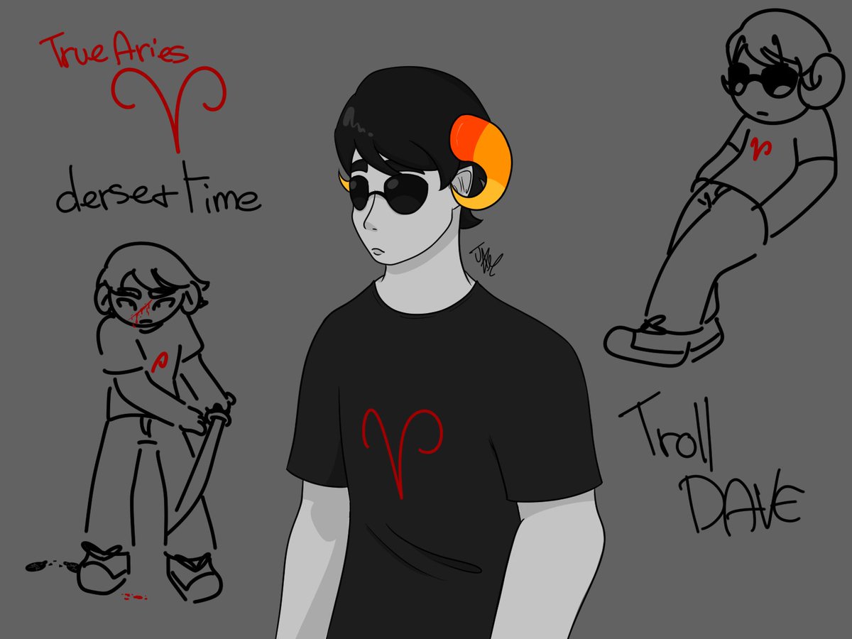 ChocoZ2004's tweet photo. Troll Dave !
Since he is a derse dreamer and the knight of time, True Aries was what suited him :)
#Homestuck #davestrider #rustblood https://t.co/6vKlm3GCqd