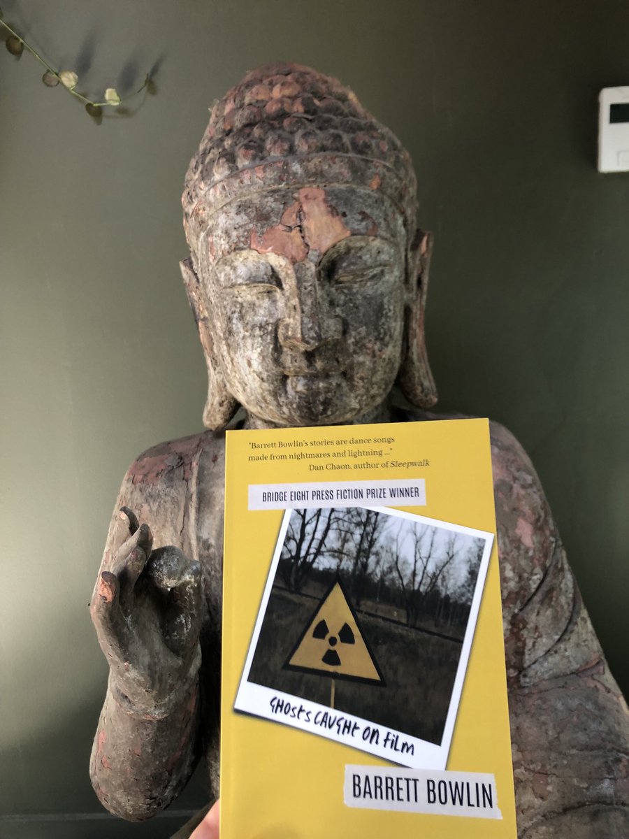 The Buddha agrees, this story collection by ⁦@barrettbowlin⁩ is so damn good. I was honored to provide a blurb for the back cover, and I hope lots of you pick up a copy!