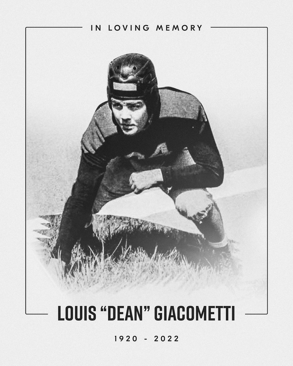 Our condolences go out to the family of Louis “Dean” Giacometti, who passed away last weekend at the age of 102.
 
Giacometti was a World War II veteran and the oldest living former <a href="/GoBearcatsFB/">Cincinnati Football</a> player, lettering for the Bearcats in 1940 and 1941.

📝: cpaw.me/fae529