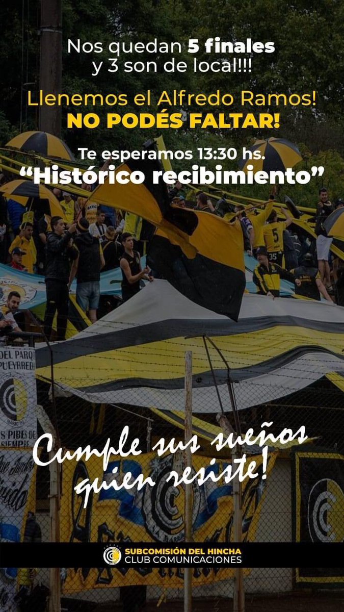 schcomu's tweet photo. Este sábado, no tenes nada más que hacer que venir al Alfredo Ramos para alentar en la 1ra final que nos queda para lograr él sueño de todos…#quieroelnacional 
@SergioRek @TCartero @siempreconcomu @PrensaComu @ClubComu https://t.co/Q2nIl6yaWF