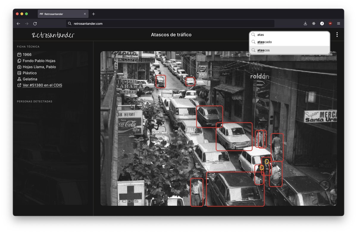 ¡Hola! Este finde publicaré Retrosantander 2.0 Turbo Edition GTI 16 válvulas. Viene de serie con:

✅ Visión artificial
✅ Búsqueda mientras tecleas
✅ Sugerencias de búsqueda
✅ Visor mejorado

Es el archivo fotográfico del CDIS de Santander, supervitaminado y mineralizado. 🚀