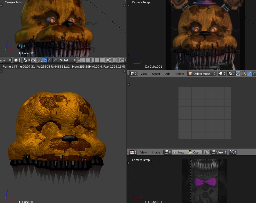 MEGA _F0X on X: Accuracy. Materials from @Purro11's Fredbear Help Wanted  fix, textures by HectorMKG and Mistberg> #FNAF #FNAF4 #Fredbear # NightmareFredbear #Blender3d  / X