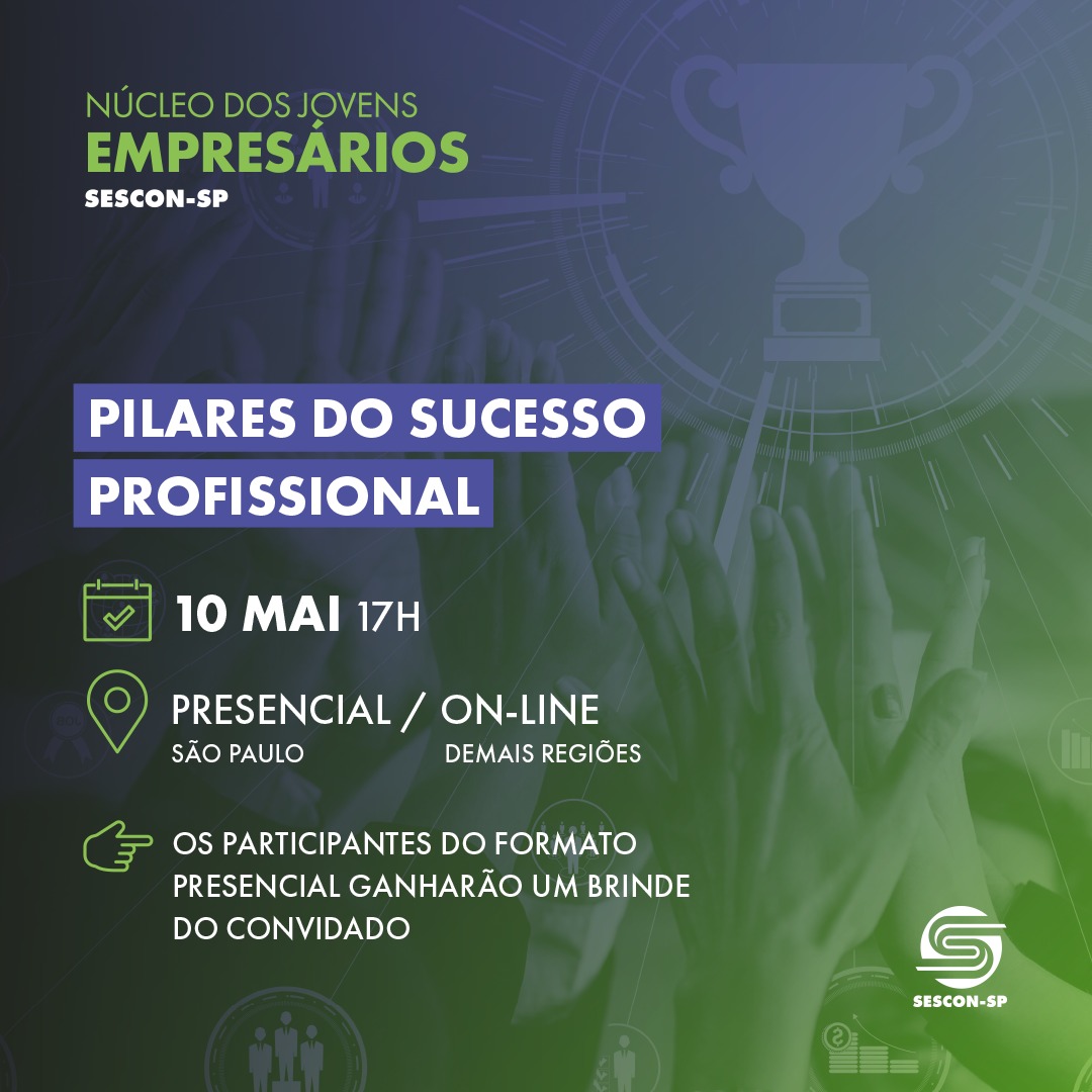 CRCSP_Oficial's tweet photo. No dia 10 de maio, a partir das 17h, o Núcleo dos Jovens Empresários do Sescon-SP realizará o painel "Pilares do Sucesso Profissional". Em formato híbrido, a atividade presencialmente, na sede do Sescon-SP.
https://t.co/VsEkC8Rrbz
#SesconSP #CRCSP #Contabilidade https://t.co/80VMNp1wJp