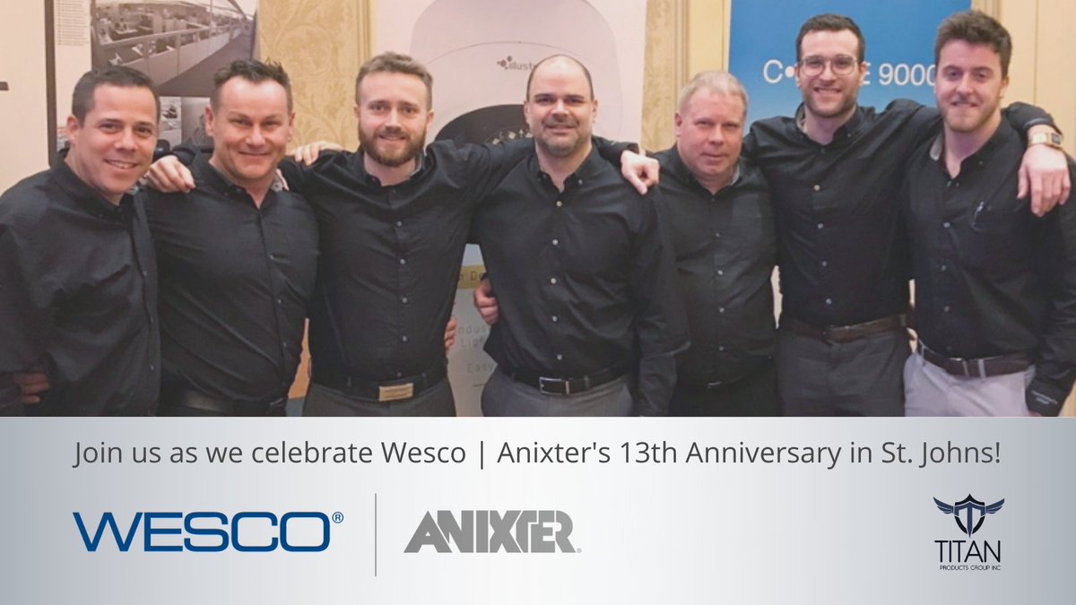 TitanProductsGr's tweet photo. Join the Titans today at Wesco as we celebrate their 13th anniversary in St. Johns! 

8:00 a.m. - 4:00 p.m. Supplier Presentations
4:00 p.m. - 7:00 p.m. Table Top Expo
7:00 p.m. - 9:30 p.m. Dinner

#anixter #wesco #accesscontrol
https://t.co/ng7aS2NdcM https://t.co/he51iYUw50