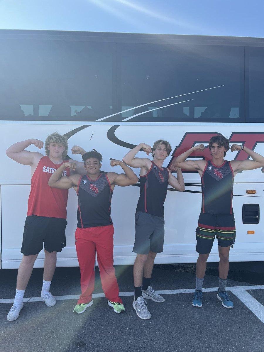 Scorp Football representing Satellite in the track &amp; field regionals. Good luck gentlemen!