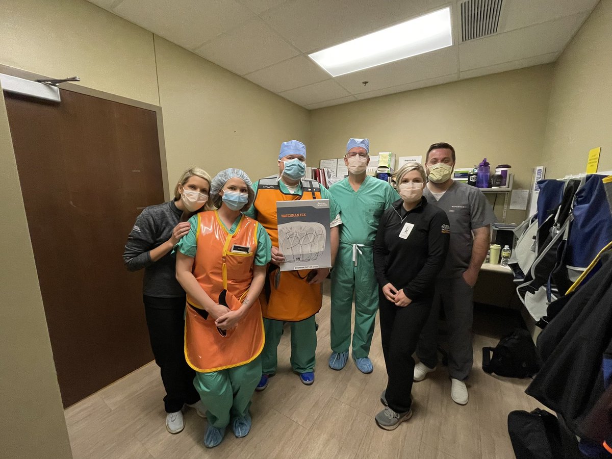 Dr. <a href="/khuberf1/">Ken Huber</a> of St. Luke’s Hospital in Kansas City completed his 300th #watchmanflx. He was apart of the early trails of the therapy and has helped train implanters across the country. Helping reduce the risk of stroke and helping people say #byebyebloodthinner since 2005.