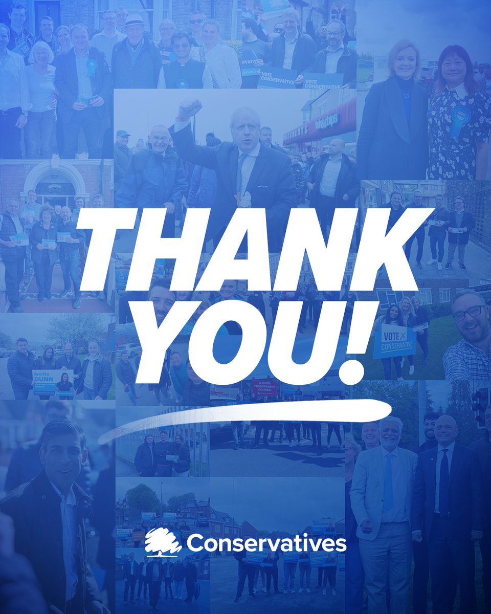 👏 THANK YOU! 🗳 Thank you to every voter and volunteer across the country who supported us to get on with the job and our plan to keep council taxes low