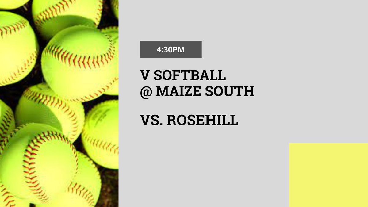 🥎V Softball  
📍Maize South
Vs. Rosehill