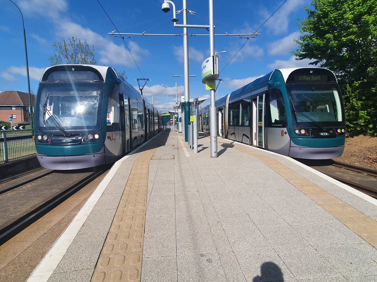 JamesTGlossop's tweet photo. All 4 tram terminus and Nottingham Express Transit (NET) tram system ticked off the list. ✅️
1) Phoenix Park
2) Hucknall
3)Clifton South
4) Toton Lane
#NottinghamExpressTransit #Nottingham @NETTram @JedKendray @303032_trains https://t.co/bxn4K31YAG