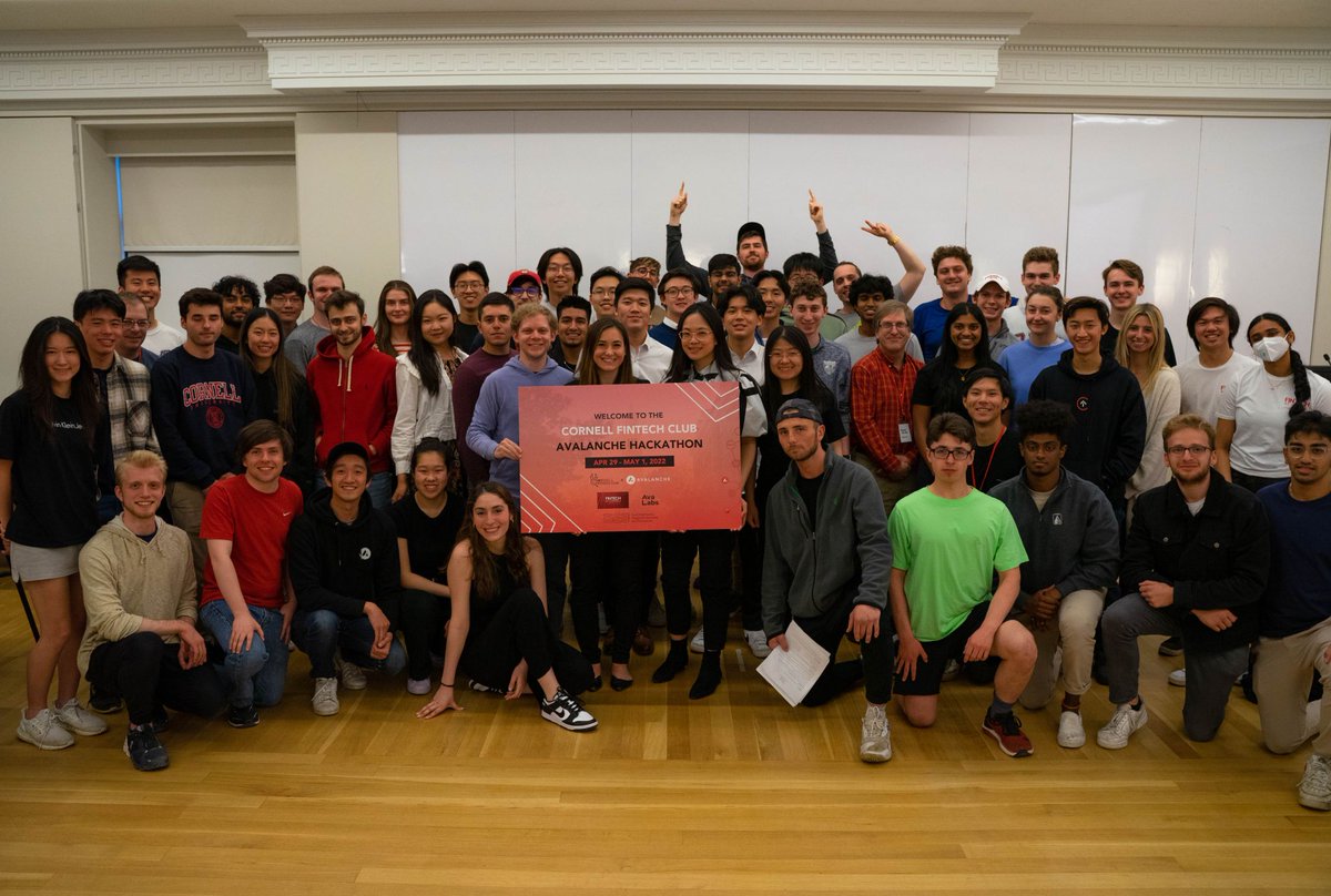 AvaLabs's tweet photo. The first-ever @cufintechclub #Avalanche Hackathon was a huge success, gathering over 100 attendees in support of blockchain innovation and education at one of the world's elite universities. Congratulations to the winners, who won $8.5k in prizes! https://t.co/bxZCFrNcba