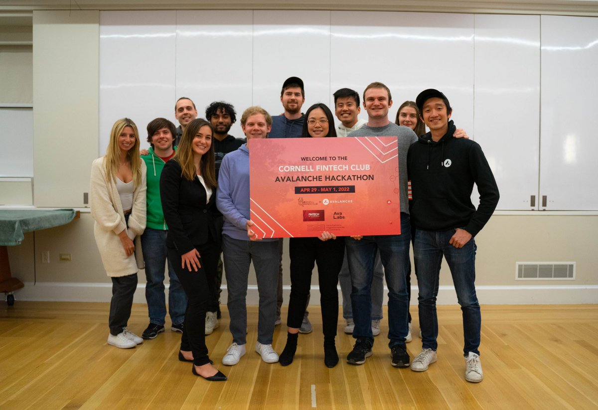 AvaLabs's tweet photo. The first-ever @cufintechclub #Avalanche Hackathon was a huge success, gathering over 100 attendees in support of blockchain innovation and education at one of the world's elite universities. Congratulations to the winners, who won $8.5k in prizes! https://t.co/bxZCFrNcba