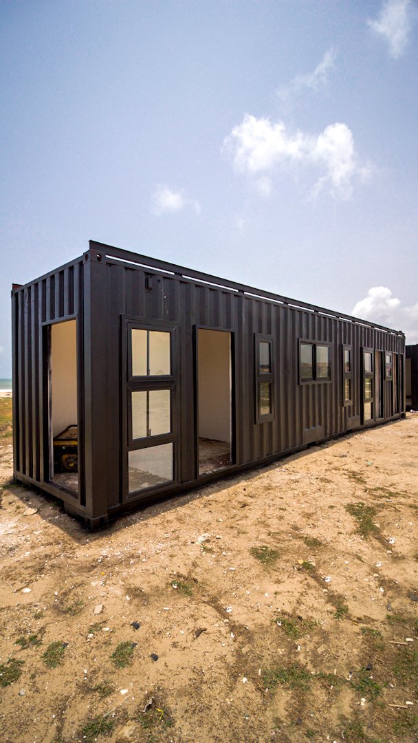 tinspaces's tweet photo. From Container to Shell... 
Containers already have a floor, ceiling, and walls which greatly reduces the time it take to build them into habitable spaces. #cargotecture #containerarchitecture #construction https://t.co/mjZdq9ZBAk