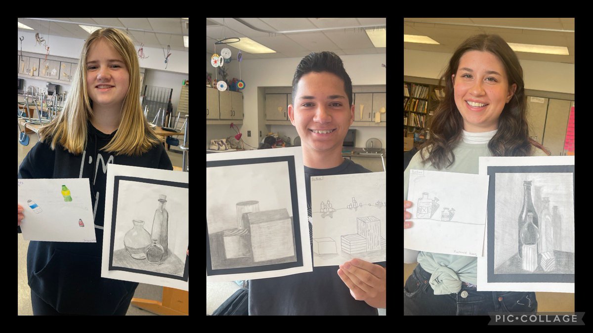 CBdthomasART's tweet photo. ✅#MasteryLearning ! Before &amp; After the unit of study-Presenting-“bottles, blocks &amp; bones”After several weeks of persistent practice, Ss demonstrate clear understanding of the differences between drawing from observation &amp; memory! Way to go @CBTohickonMS 🎨! @CBSDSchools @CBSDart https://t.co/4uIHHI8ObV