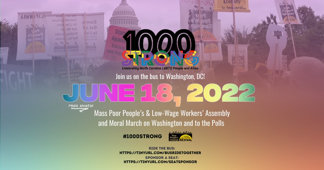 🌈 As LGBTQ+ people and allies seeking liberation, we are called to join the 𝗣𝗼𝗼𝗿 𝗣𝗲𝗼𝗽𝗹𝗲'𝘀 𝗖𝗮𝗺𝗽𝗮𝗶𝗴𝗻 to assemble and march in the nation's capitol as a moral fusion coalition.
 
𝗦𝗶𝗴𝗻 𝘂𝗽 𝘁𝗼 𝗿𝗶𝗱𝗲 𝘄𝗶𝘁𝗵 𝘂𝘀 𝗮𝘁: tinyurl.com/busridetogether
