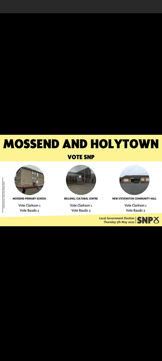 NLWard16SNP's tweet photo. If you live in
. New Stevenson
. Mossend 
. Bellshill side of Ward 16 

Please vote Clarkson 1
Baudo 2 🗳 https://t.co/SfGmtZFDz0