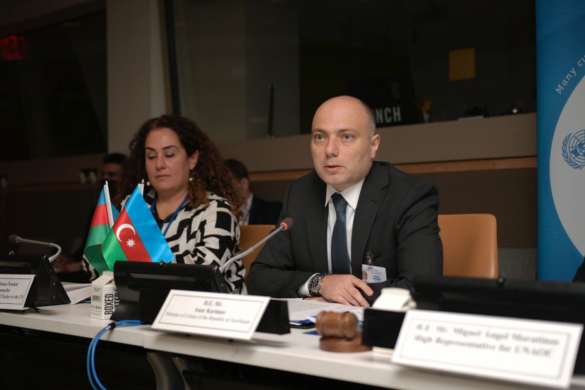 UNAOC's tweet photo. "The #Peace4Culture Global Call champions the important link between peaceful relations and the protection of cultural and religious heritage." – H.E. Mr. @Anar_Karim, Minister of Culture @culture_gov_az

📺 Watch live:
https://t.co/c5Y9P3LO1E https://t.co/AbXHwBUqUO