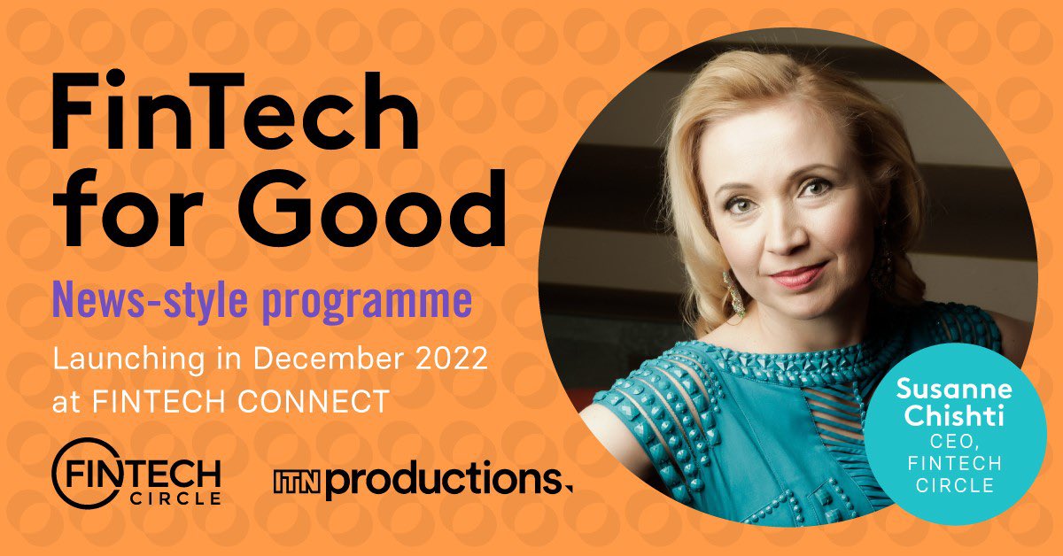 SusanneChishti's tweet photo. 📢Breaking News: @FINTECHCircle &amp; @ITNProductions are launching a new #fintech documentary "FinTech For Good" a film to raise awareness of the impact FinTech has on improving &amp; evolving society. 
>> https://t.co/rhxmMIJNsB
#fintech #fintechforgood #ESG #SDG #financialinclusion https://t.co/AWQXcWwE0C