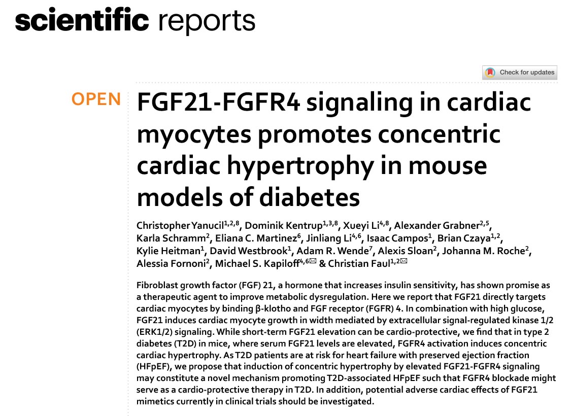 cfaul1's tweet photo. Stretching out from chronic kidney disease to diabetes, from FGF23 to FGF21...but staying close to the heart. https://t.co/PfKhx4NWiJ