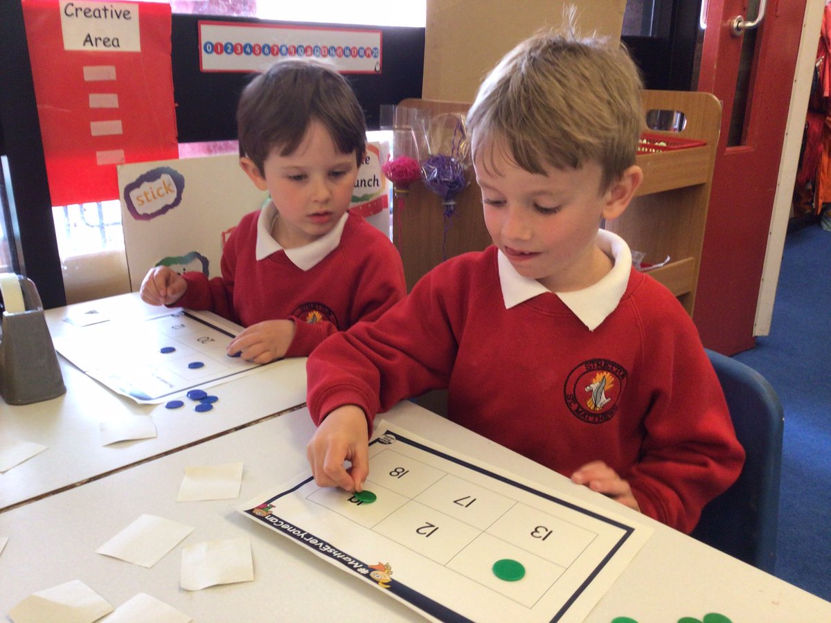 StrettonStMatts's tweet photo. Class R have been learning about teen numbers. The children enjoyed working with a partner to play number Bingo with numbers 11-20.#SSM #SSMR #SSMMaths https://t.co/a3aVVj9cxB