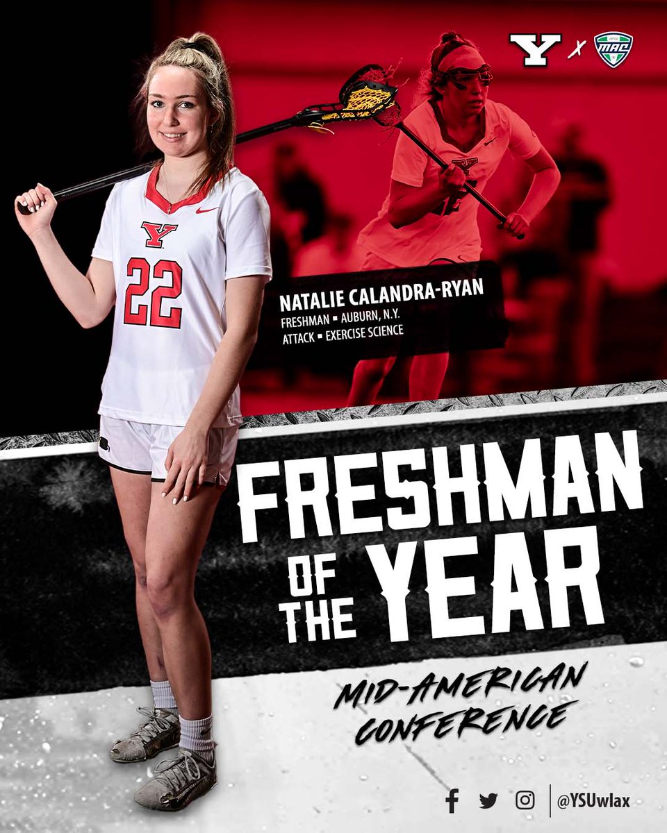 YSUwlax's tweet photo. 𝑭𝒓𝒆𝒔𝒉𝒎𝒂𝒏 𝒐𝒇 𝒕𝒉𝒆 𝒀𝒆𝒂𝒓!

Natalie led the MAC in goals per game, points per game and shots per game during the Penguins 17-game regular-season schedule!

Congrats, Natalie!

#GoGuins🐧🥍 https://t.co/CVq6ZCLmm7