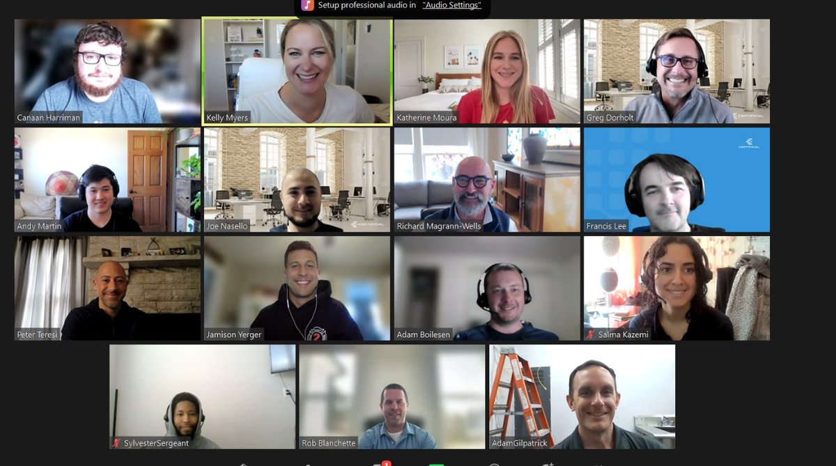 BeCertificial's tweet photo. As a remote-first company, community is at our forefront. We recognize that people need people, so we work hard to create space for connection. Our team enjoys the times we all get together, from water cooler Wednesdays to monthly town hall meetings. #WeLoveOurTeam #Certificial https://t.co/MPyjhrd8GZ