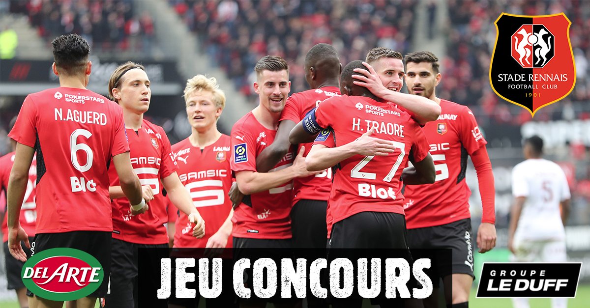 🔴⚫En tant que sponsor officiel du 
<a href="/staderennais/">Stade Rennais F.C.</a>, Del Arte - enseigne du <a href="/GroupeLeDuff/">Groupe LE DUFF</a> - a le plaisir de vous offrir 2 places pour le match Rennes - Marseille du samedi 14 mai au Roazhon Park⚽
RT + follow <a href="/delartefr/">Del Arte</a> et <a href="/GroupeLeDuff/">Groupe LE DUFF</a> pour jouer🎉
TAS le jeudi 12 mai.