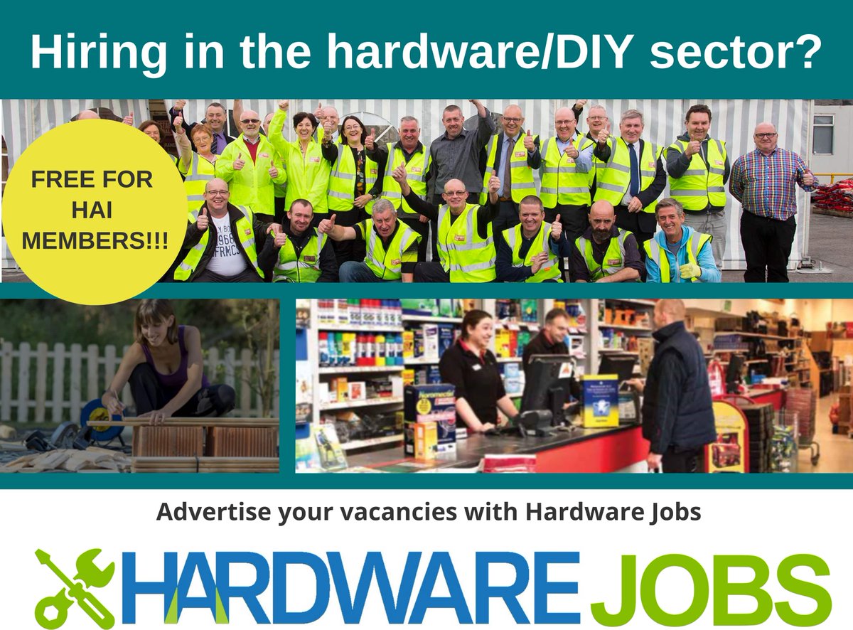 Hardwareassoc's tweet photo. Hiring in the hardware/DIY/building materials sector? Advertise your vacancy with @HardwareJobsIE today and connect with jobseekers with the skills and enthusiasm to work in the sector. Visit https://t.co/dpjoWoYyDv today and get started #HardwareJobs #CareersinHardware https://t.co/svqg3Qq588