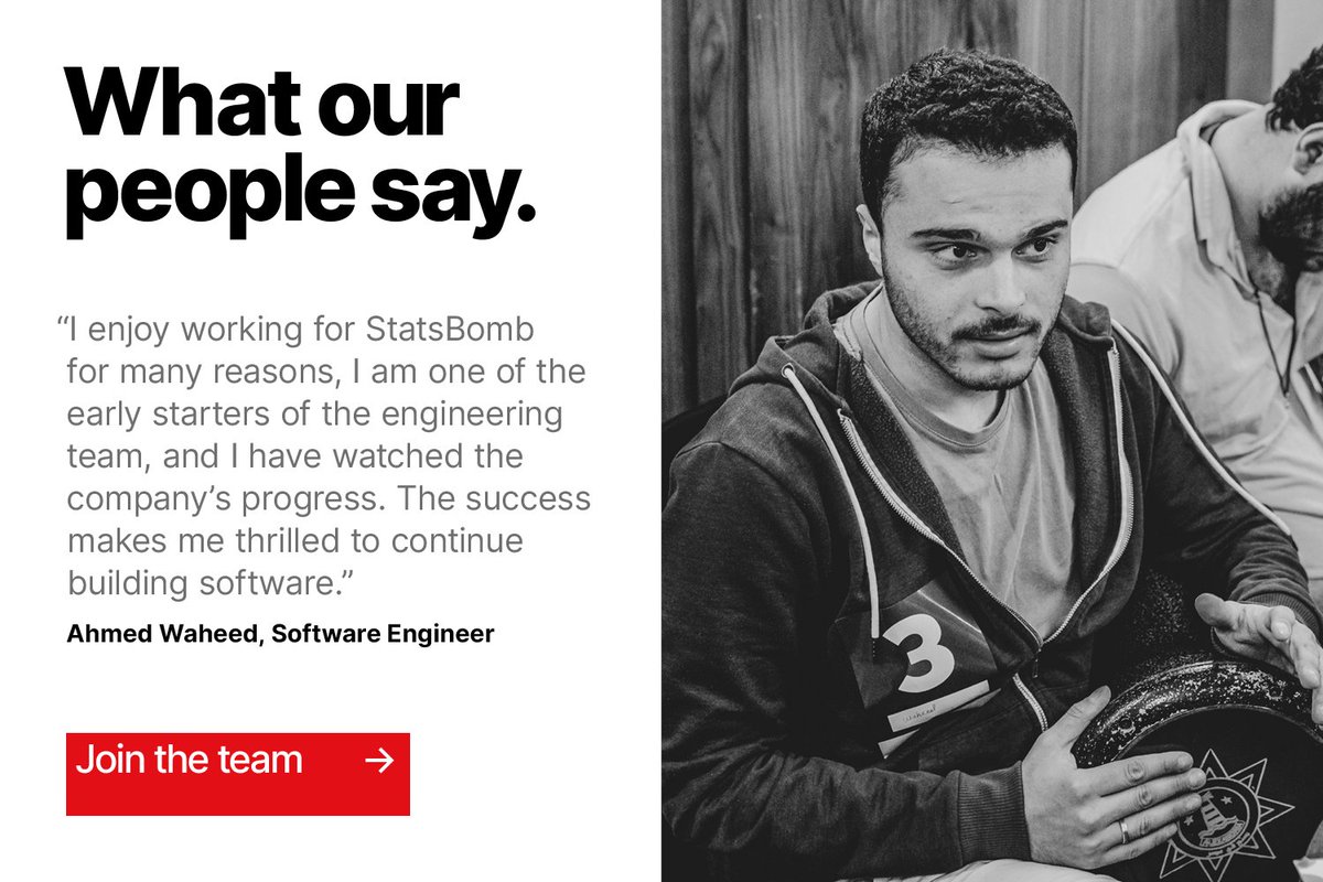 Statsbomb's tweet photo. Working At StatsBomb: What Our People Say

We value talented and motivated people, those who can be a part of the positive environment we enjoy here at StatsBomb

Check out our latest vacancies to join us at the forefront of sports data and analytics:
https://t.co/kcOivRvlP9 https://t.co/KzpfNoPsNg