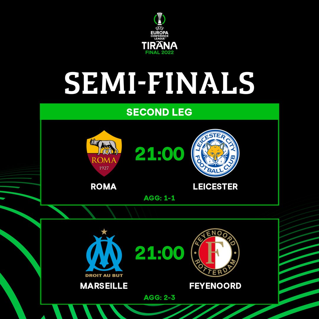 lasttimetheywon's tweet photo. Two former European champions among the eight teams playing today's #UEL and #UECL semi-finals. 

Can you spot them?

Check it here: 
https://t.co/PIvWmjy6Go 

#TeamOM #OMFEY #OMFeyenoord #Feyenoord https://t.co/ATZRx8aNB5