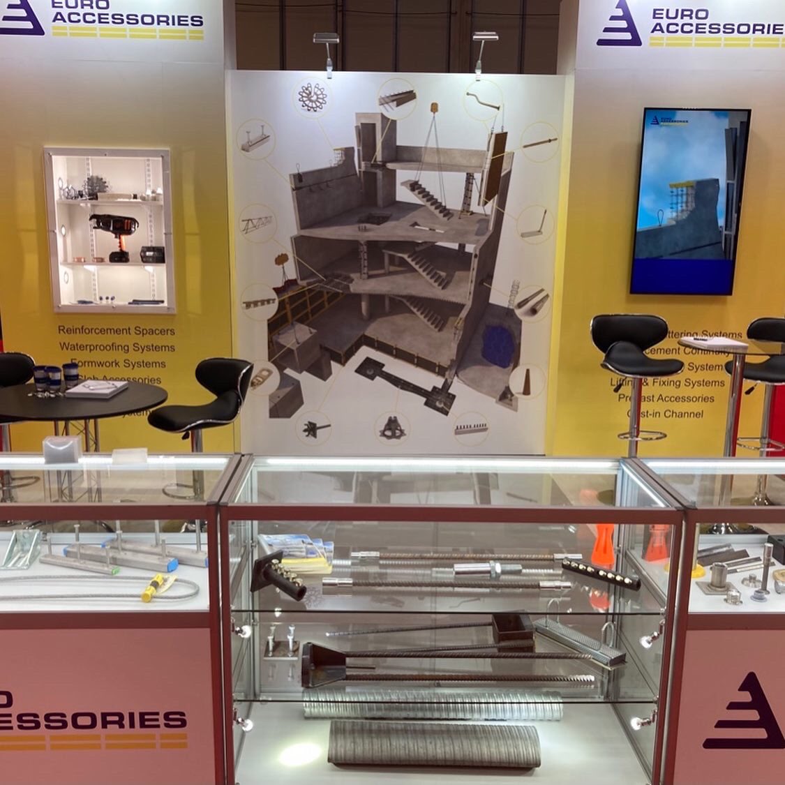 Some photos of the Euro Accessories stand earlier this morning ready to welcome visitors to The UK Concrete Show today and tomorrow!

We are at stand number 113!
 
#euroaccessoriesltd #buildingbetter #concreteshow #UKCS2022 #euroacc #concrete #countdown #exhibiting #comesayhi