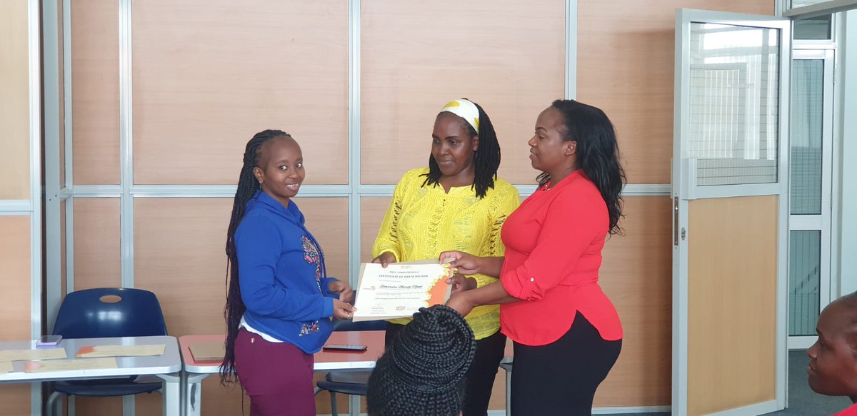 Certification ceremony for the 1st cohort  of young women in baking and ICT offered by KNLS buruburu. 9 in baking, 5 in ICT . #WomenEmpowerment
#seedsofgreatness
@Teen_Seed 
@KaltumaSama